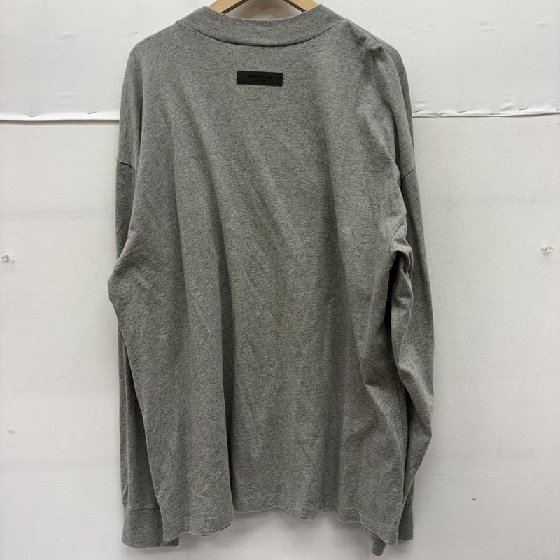 エッセンシャルズ ESSENTIALS カットソー 長袖 1977 コットン フェルト ワッペン モックネック ロンT カットソー M 灰 / グレー / gray メンズ USED 古着 中古 50160227