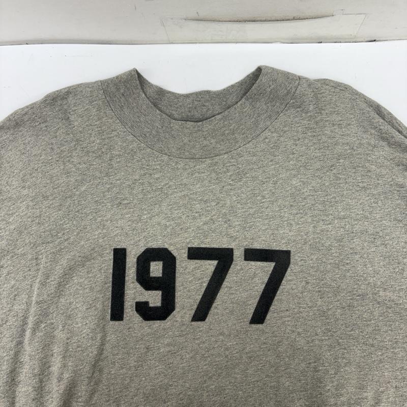 エッセンシャルズ ESSENTIALS カットソー 長袖 1977 コットン フェルト ワッペン モックネック ロンT カットソー M 灰 / グレー / gray メンズ USED 古着 中古 50160227