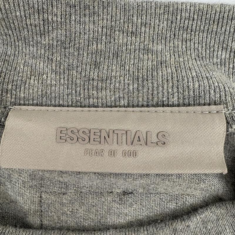 エッセンシャルズ ESSENTIALS カットソー 長袖 1977 コットン フェルト ワッペン モックネック ロンT カットソー M 灰 / グレー / gray メンズ USED 古着 中古 50160227