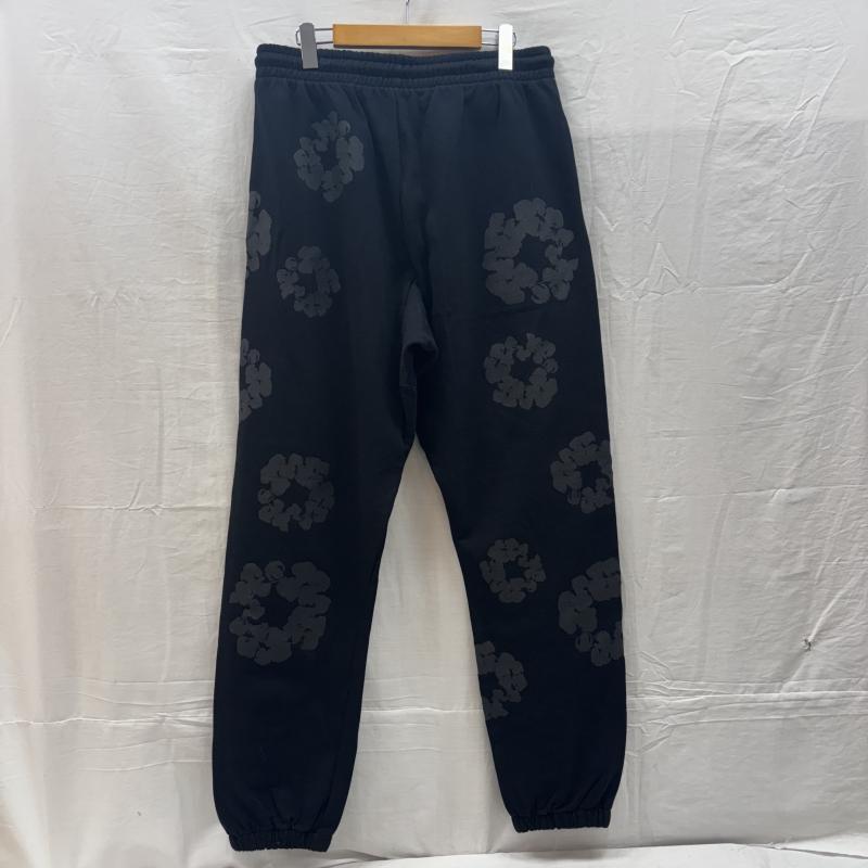 デニムティアーズ DENIM TEARS ボトムス ボトムス Cotton Wreath Hoodie フラワー プリント スウェット パンツ イージー ジョガー L 黒 / ブラック / black メンズ USED 古着 中古 50160239