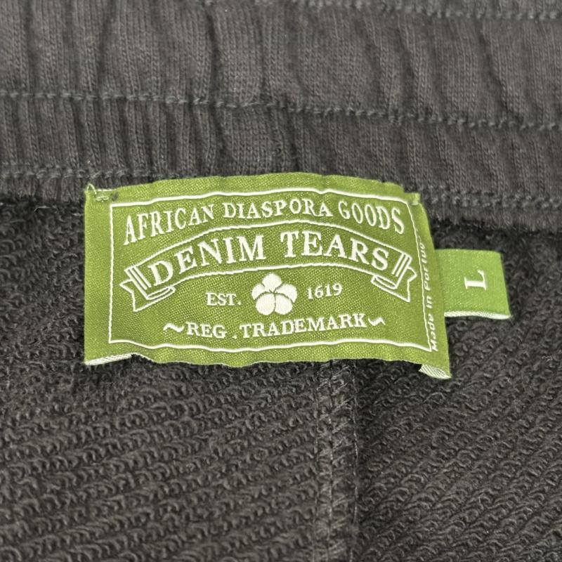 デニムティアーズ DENIM TEARS ボトムス ボトムス Cotton Wreath Hoodie フラワー プリント スウェット パンツ イージー ジョガー L 黒 / ブラック / black メンズ USED 古着 中古 50160239