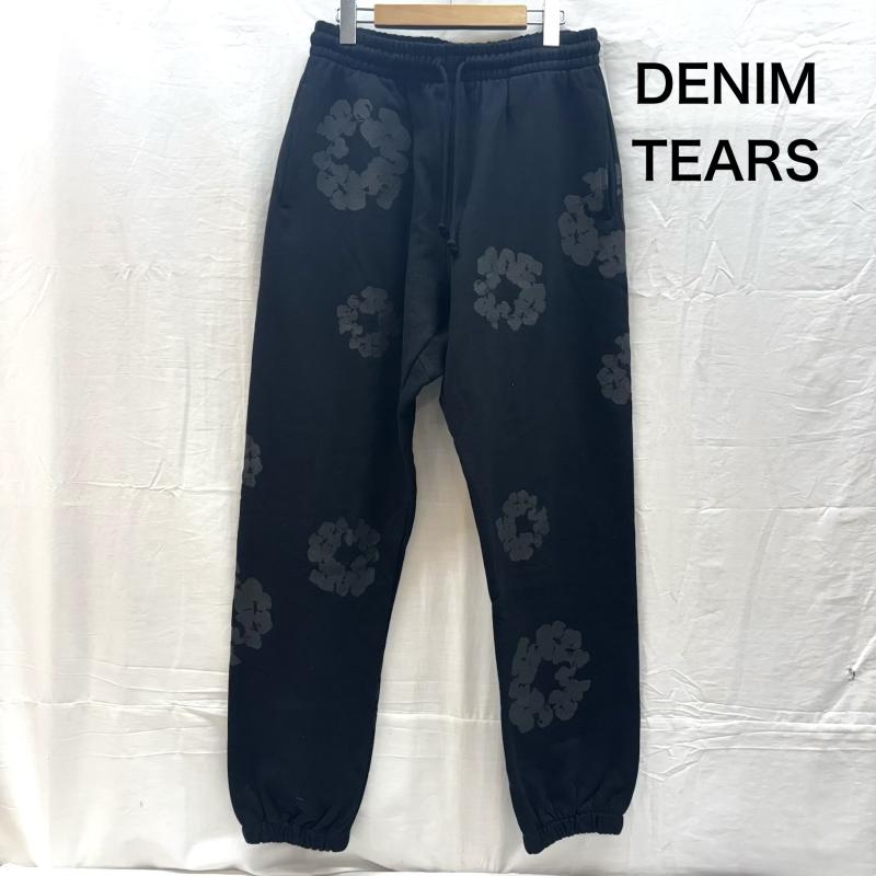 デニムティアーズ DENIM TEARS ボトムス ボトムス Cotton Wreath Hoodie フラワー プリント スウェット パンツ イージー ジョガー L 黒 / ブラック / black メンズ USED 古着 中古 50160240