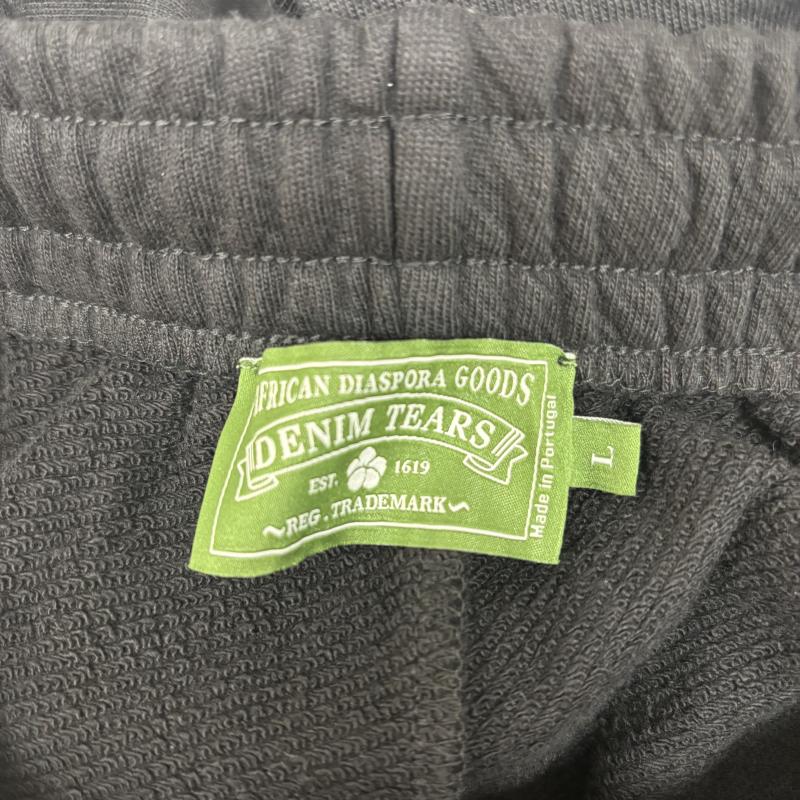 デニムティアーズ DENIM TEARS ボトムス ボトムス Cotton Wreath Hoodie フラワー プリント スウェット パンツ イージー ジョガー L 黒 / ブラック / black メンズ USED 古着 中古 50160240