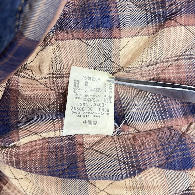 リーバイス Levi s ジャケット、上着 ジャケット、ブレザー 00s 70500-00 襟 ファー 中綿 デニム ジャケット M 無地 インディゴ / インディゴ / Indigo メンズ USED 古着 中古 50160257