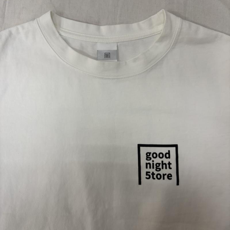 グッドナイトストア good night 5tore Tシャツ 半袖 GN028 ロゴプリントTシャツ white FREE 綿100％ FREE ロゴ、文字 X プリント 白 / ホワイト / white X 黒 / ブラック / black レディース USED 古着 中古 50160261