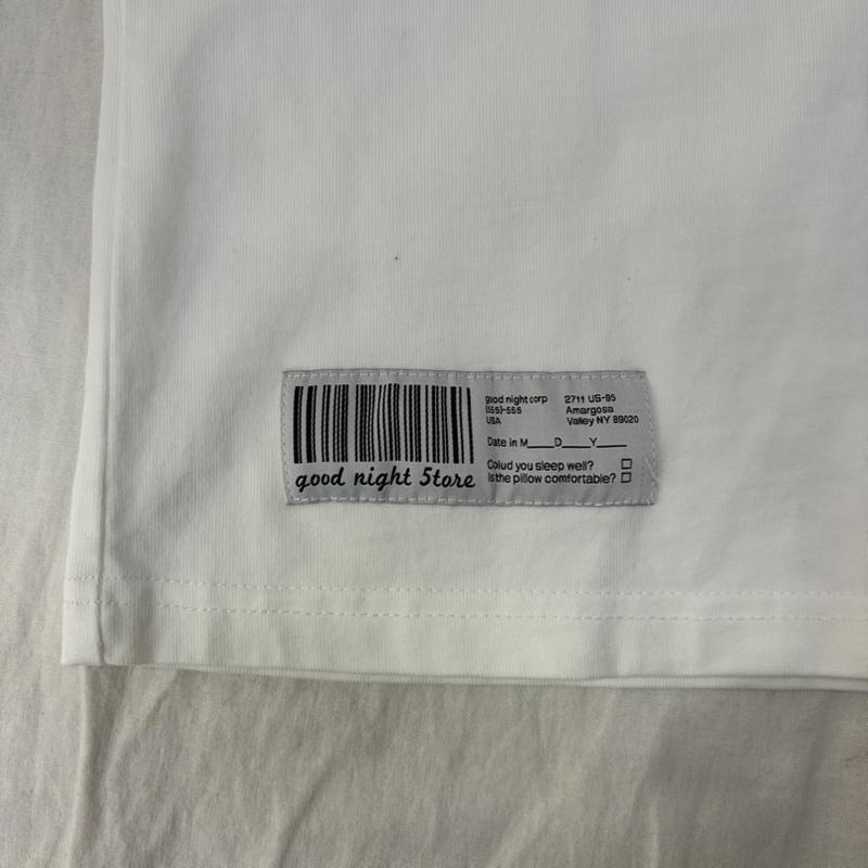 グッドナイトストア good night 5tore Tシャツ 半袖 GN028 ロゴプリントTシャツ white FREE 綿100％ FREE ロゴ、文字 X プリント 白 / ホワイト / white X 黒 / ブラック / black レディース USED 古着 中古 50160261
