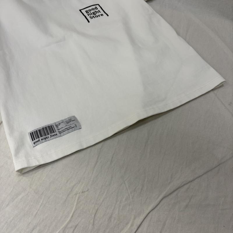 グッドナイトストア good night 5tore Tシャツ 半袖 GN028 ロゴプリントTシャツ white FREE 綿100％ FREE ロゴ、文字 X プリント 白 / ホワイト / white X 黒 / ブラック / black レディース USED 古着 中古 50160261
