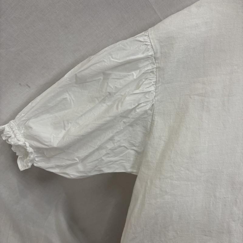 ユニウ゛ァーサルティシュ UNIVERSAL TISSU シャツ、ブラウス 七分袖 UNIVERSAL SEVEN USAコットンコンボスリーブプルオーバ white 日本製 コットンブラウス - 無地 白 / ホワイト / white レディース USED 古着 中古 50160262