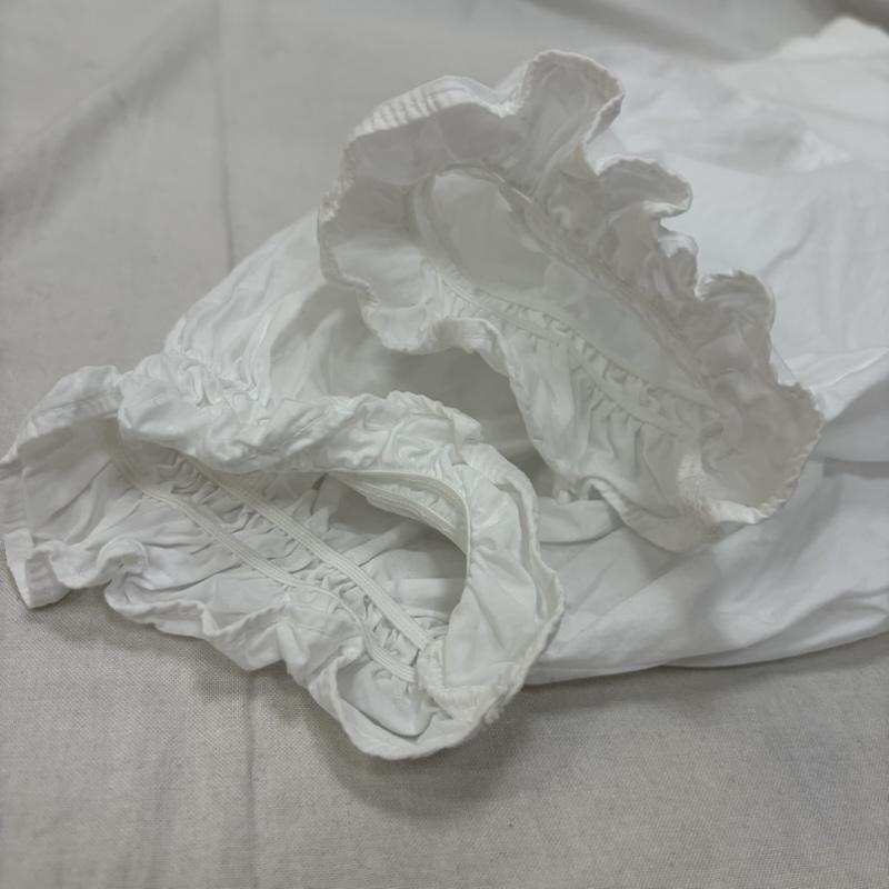 ユニウ゛ァーサルティシュ UNIVERSAL TISSU シャツ、ブラウス 七分袖 UNIVERSAL SEVEN USAコットンコンボスリーブプルオーバ white 日本製 コットンブラウス - 無地 白 / ホワイト / white レディース USED 古着 中古 50160262