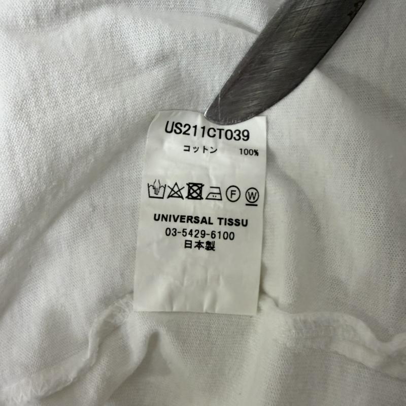 ユニウ゛ァーサルティシュ UNIVERSAL TISSU シャツ、ブラウス 七分袖 UNIVERSAL SEVEN USAコットンコンボスリーブプルオーバ white 日本製 コットンブラウス - 無地 白 / ホワイト / white レディース USED 古着 中古 50160262