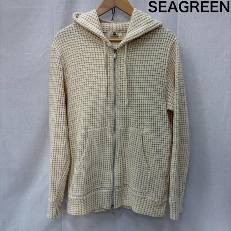 シーグリーン Seagreen パーカー 長袖 msea24s0846-m BIG WAFFLE HOODIE cream SIZE:4(XL) ダブルジップ XL 無地 アイボリー / アイボリー / メンズ USED 古着 中古 50160266
