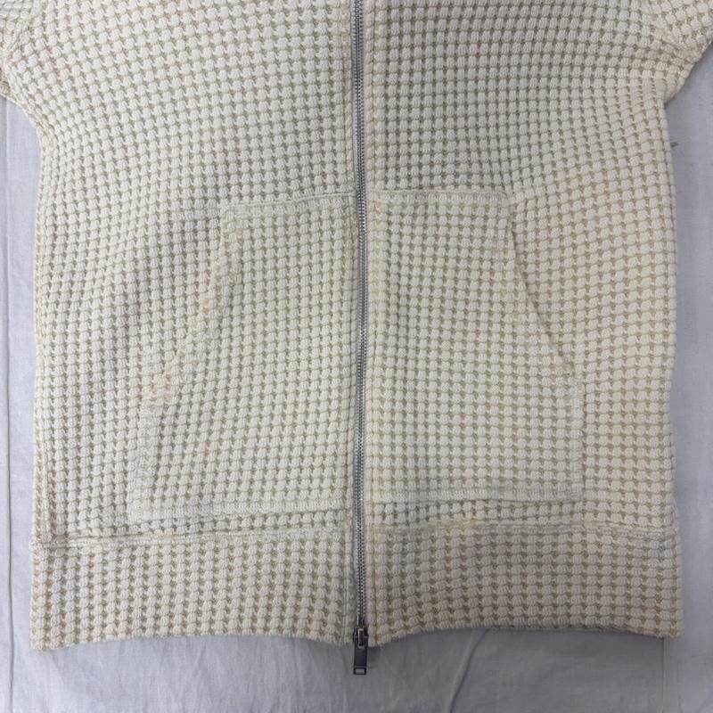 シーグリーン Seagreen パーカー 長袖 msea24s0846-m BIG WAFFLE HOODIE cream SIZE:4(XL) ダブルジップ XL 無地 アイボリー / アイボリー / メンズ USED 古着 中古 50160266