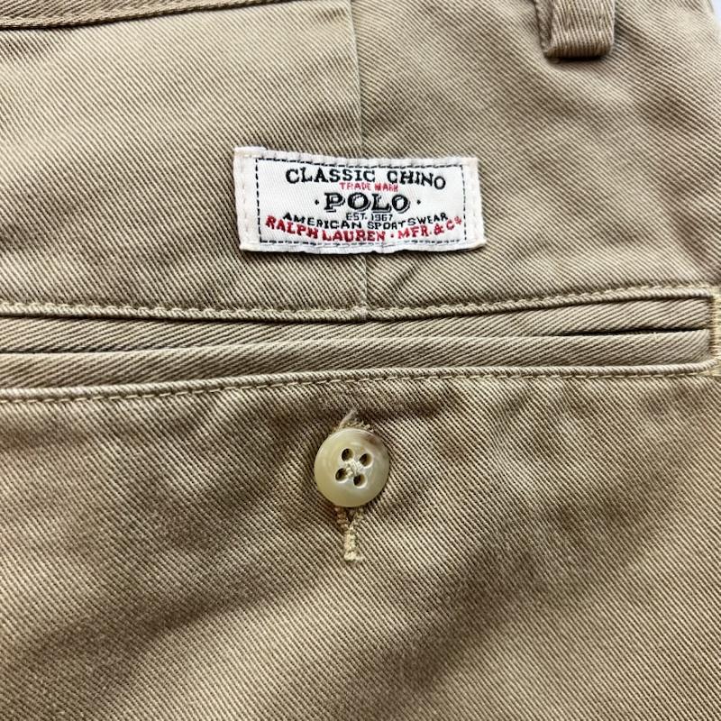 ポロバイラルフローレン Polo by RALPH LAUREN パンツ ショートパンツ 90s TYLER SHORT ポロチノ タック ショート パンツ 30インチ ベージュ / ベージュ / beige メンズ USED 古着 中古 50160287