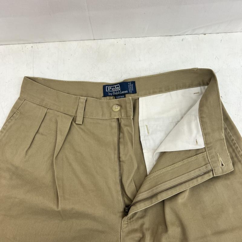 ポロバイラルフローレン Polo by RALPH LAUREN パンツ ショートパンツ 90s TYLER SHORT ポロチノ タック ショート パンツ 30インチ ベージュ / ベージュ / beige メンズ USED 古着 中古 50160287