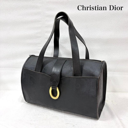 クリスチャンディオール Christian Dior ボストンバッグ ボストンバッグ vintage ヴィンテージ ミニ ボストン バッグ レザー ロゴ オーバル トロッター - ロゴ、文字 黒 / ブラック / black X 金 / ゴールド / gold color レディース USED 古着 中古 50160295