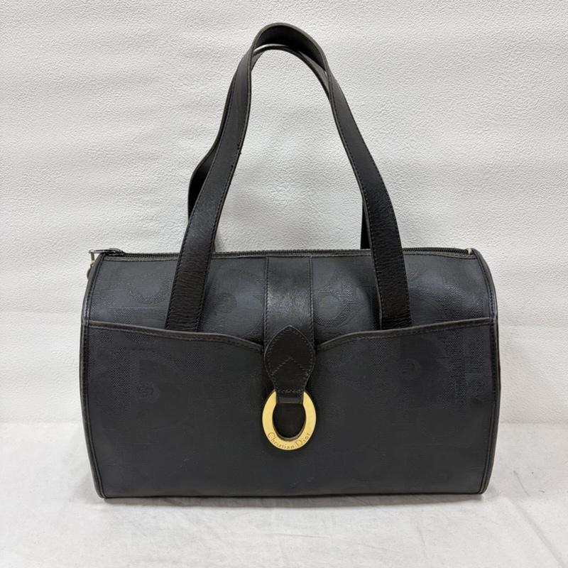 クリスチャンディオール Christian Dior ボストンバッグ ボストンバッグ vintage ヴィンテージ ミニ ボストン バッグ レザー ロゴ オーバル トロッター - ロゴ、文字 黒 / ブラック / black X 金 / ゴールド / gold color レディース USED 古着 中古 50160295