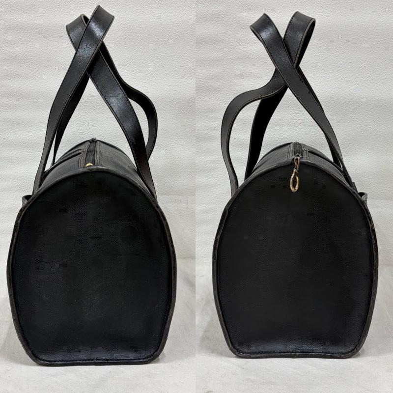 クリスチャンディオール Christian Dior ボストンバッグ ボストンバッグ vintage ヴィンテージ ミニ ボストン バッグ レザー ロゴ オーバル トロッター - ロゴ、文字 黒 / ブラック / black X 金 / ゴールド / gold color レディース USED 古着 中古 50160295