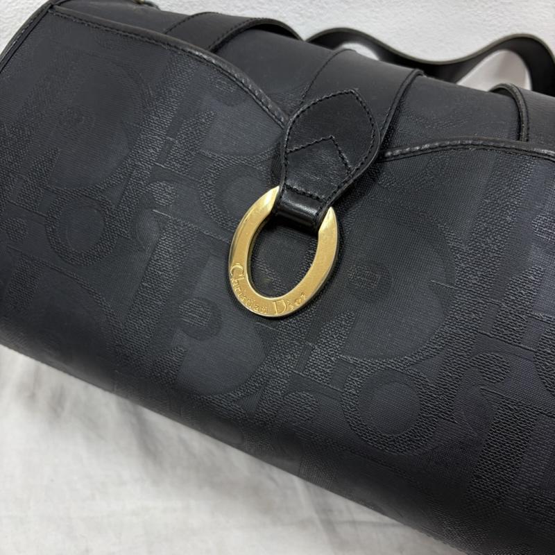 クリスチャンディオール Christian Dior ボストンバッグ ボストンバッグ vintage ヴィンテージ ミニ ボストン バッグ レザー ロゴ オーバル トロッター - ロゴ、文字 黒 / ブラック / black X 金 / ゴールド / gold color レディース USED 古着 中古 50160295