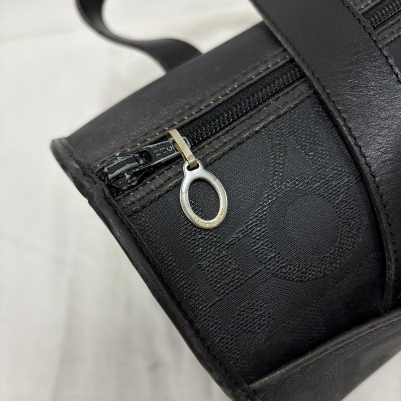 クリスチャンディオール Christian Dior ボストンバッグ ボストンバッグ vintage ヴィンテージ ミニ ボストン バッグ レザー ロゴ オーバル トロッター - ロゴ、文字 黒 / ブラック / black X 金 / ゴールド / gold color レディース USED 古着 中古 50160295