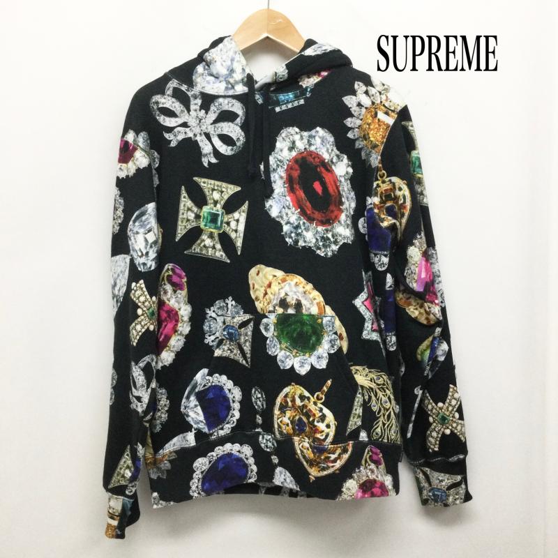 シュプリーム Supreme パーカー 長袖 シュプリーム Supreme Jewels Hooded Sweatshirt パーカー ブラック S 総柄 黒 / ブラック / black メンズ USED 古着 中古 50160303