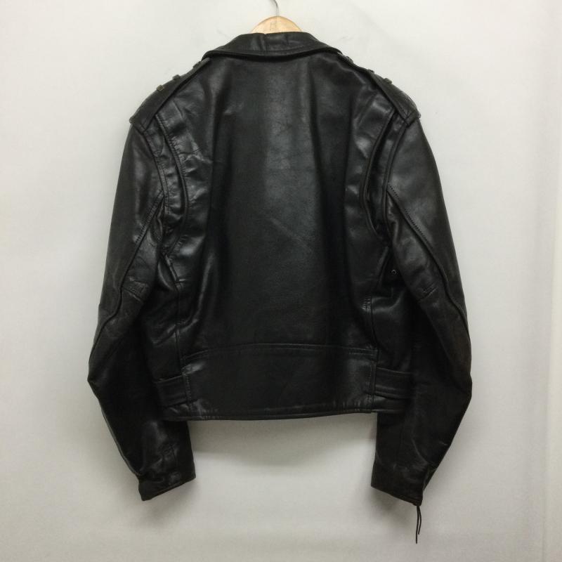 エアロレザー Aero Leather ジャケット、上着 ライダース aero leather ダブルライダース 飛行機タグ 茶芯　裏地ブランケット 38 無地 黒 / ブラック / black メンズ USED 古着 中古 50160304