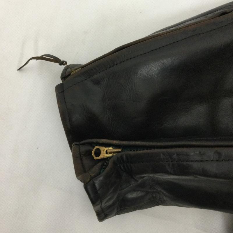 エアロレザー Aero Leather ジャケット、上着 ライダース aero leather ダブルライダース 飛行機タグ 茶芯　裏地ブランケット 38 無地 黒 / ブラック / black メンズ USED 古着 中古 50160304