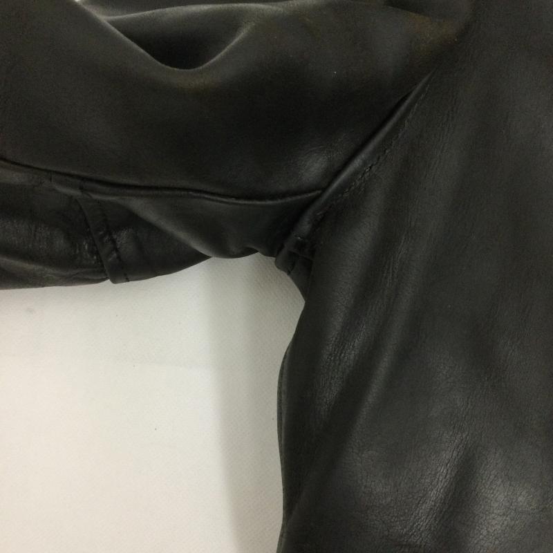 エアロレザー Aero Leather ジャケット、上着 ライダース aero leather ダブルライダース 飛行機タグ 茶芯　裏地ブランケット 38 無地 黒 / ブラック / black メンズ USED 古着 中古 50160304