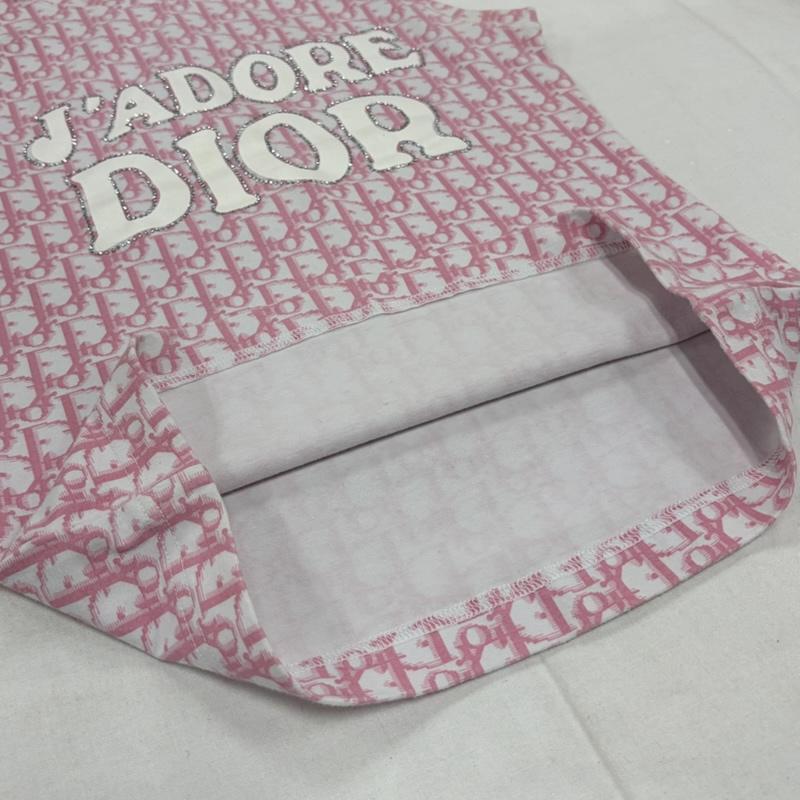 クリスチャンディオール Christian Dior タンクトップ タンクトップ JADORE ジャドール ロゴ 総柄 ラインストーン タンクトップ - ロゴ、文字 X プリント 桃 / ピンク / pink X 白 / ホワイト / white X 銀 / シルバー / silver color レディース USED 古着 中古 50160317