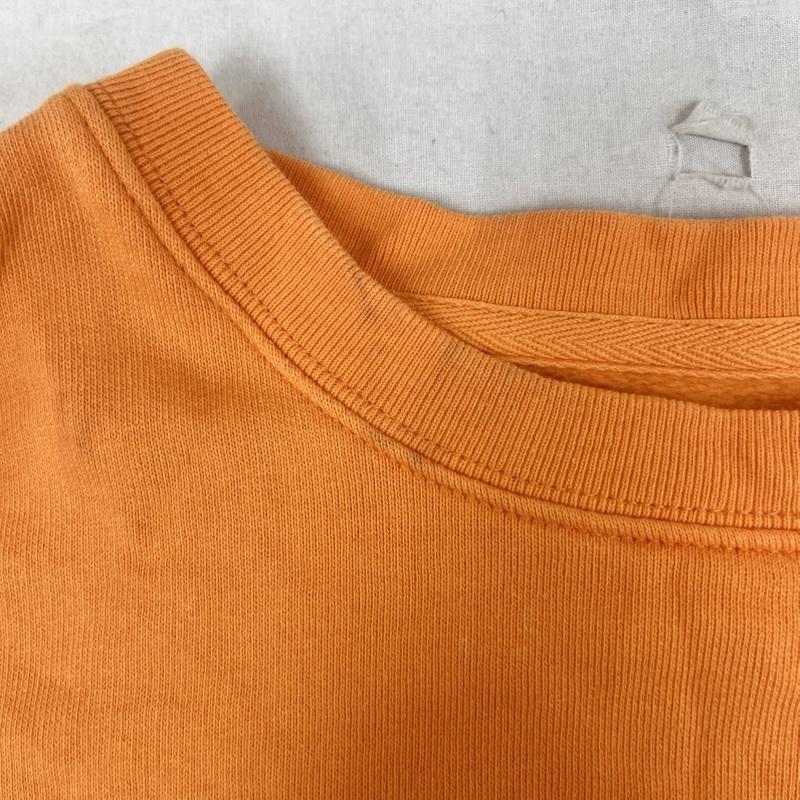 アフィックス AFFIX トレーナー 長袖 969784 new utility ワンポイント ロゴ 裏起毛 クルーネック L ロゴ、文字 橙 / オレンジ / orange メンズ USED 古着 中古 50160326