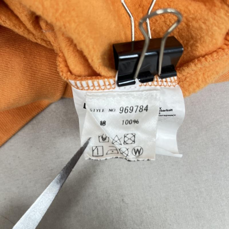 アフィックス AFFIX トレーナー 長袖 969784 new utility ワンポイント ロゴ 裏起毛 クルーネック L ロゴ、文字 橙 / オレンジ / orange メンズ USED 古着 中古 50160326