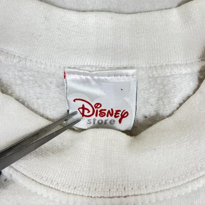 ディズニー Disney トレーナー 長袖 90s Vintage disney store ミッキーマウス スウェット L プリント 白 / ホワイト / white メンズ USED 古着 中古 50160328