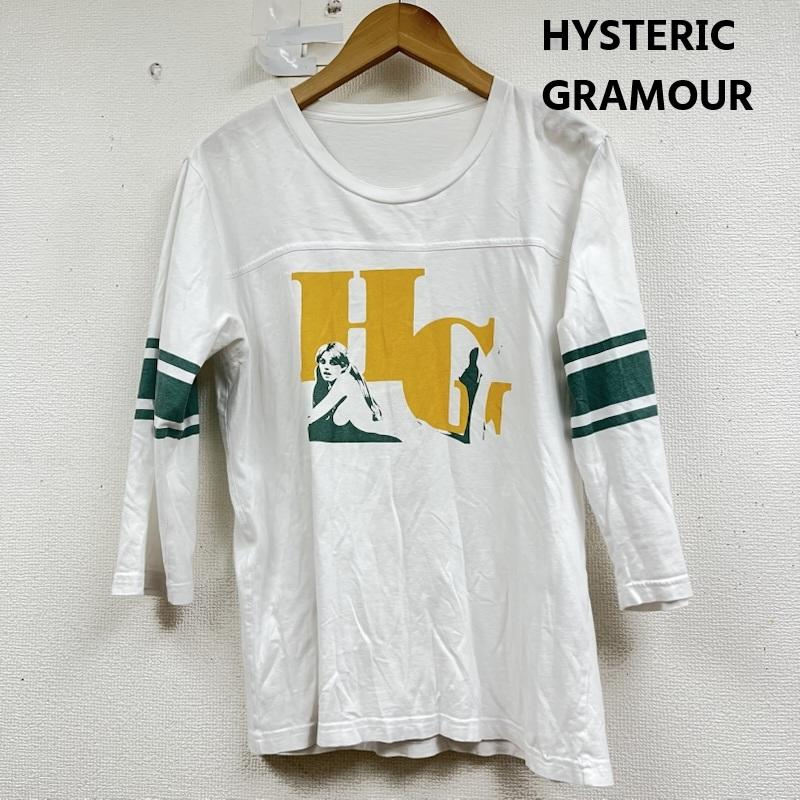 ヒステリックグラマー HYSTERIC GLAMOUR カットソー 七分袖 フットボール Tシャツ 7分袖カットソー プリント プリント 白 / ホワイト / white メンズ USED 古着 中古 50160329