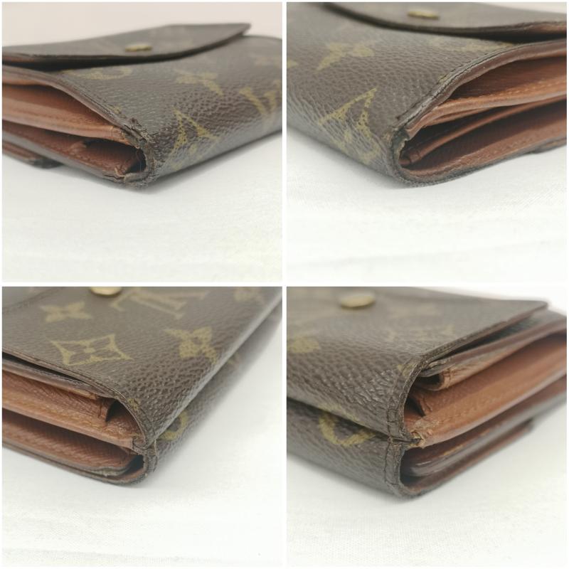 ルイヴィトン LOUIS VUITTON 財布 二つ折り 折りたたみ財布 モノグラム ポルトモネビエ カルトクレディ M61652 - 茶 / ブラウン / brown レディース USED 古着 中古 50160345