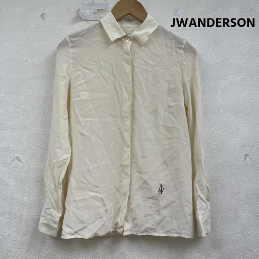 ジェイダブリュアンダーソン JWANDERSON シャツ、ブラウス 長袖 イギリス製 アンカーロゴ 刺繍 シルク シャツ ISS1323 XS オフホワイト / オフホワイト / レディース USED 古着 中古 50160350
