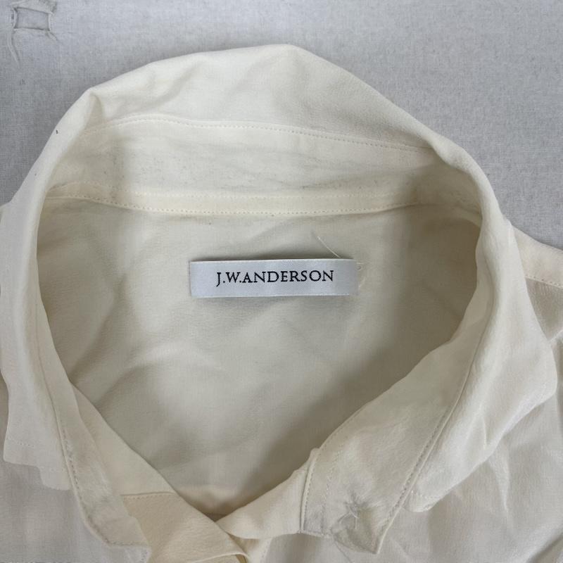 ジェイダブリュアンダーソン JWANDERSON シャツ、ブラウス 長袖 イギリス製 アンカーロゴ 刺繍 シルク シャツ ISS1323 XS オフホワイト / オフホワイト / レディース USED 古着 中古 50160350