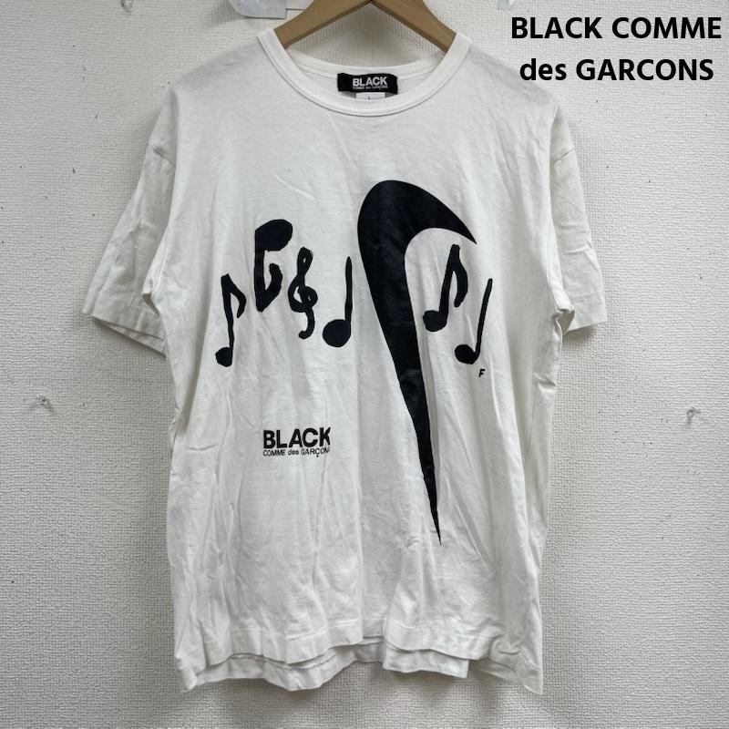 ブラックコムデギャルソン BLACK COMME des GARCONS Tシャツ 半袖 NIKE コラボ 日本製 音符 ロゴ プリント Tシャツ 1S-T101 XL 白 / ホワイト / white メンズ USED 古着 中古 50160356