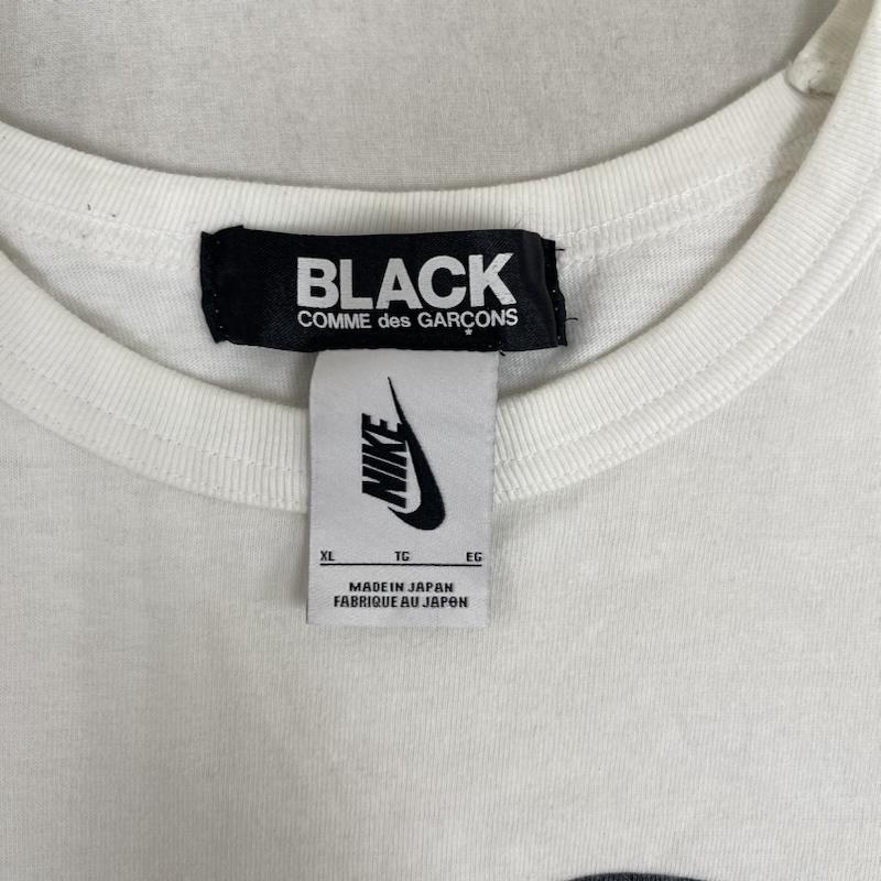 ブラックコムデギャルソン BLACK COMME des GARCONS Tシャツ 半袖 NIKE コラボ 日本製 音符 ロゴ プリント Tシャツ 1S-T101 XL 白 / ホワイト / white メンズ USED 古着 中古 50160356