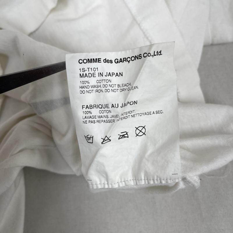 ブラックコムデギャルソン BLACK COMME des GARCONS Tシャツ 半袖 NIKE コラボ 日本製 音符 ロゴ プリント Tシャツ 1S-T101 XL 白 / ホワイト / white メンズ USED 古着 中古 50160356
