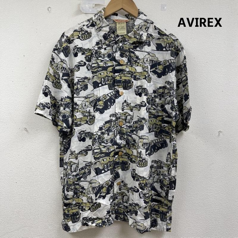 アヴィレックス AVIREX シャツ、ブラウス 半袖 ヴィンテージ レーヨン 戦車 ジープ 柄 アロハ シャツ 613547 L マルチカラー / マルチカラー / multicolor メンズ USED 古着 中古 50160360