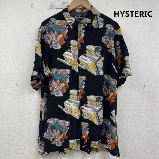 ヒステリック HYSTERIC シャツ、ブラウス 半袖 Hysteric HEAVY エンジン柄 レーヨン アロハ シャツ 2ah-8785 FREE 黒 / ブラック / black メンズ USED 古着 中古 50160362