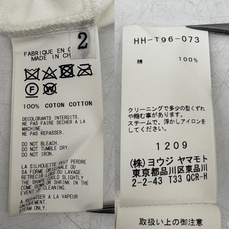 ヨウジヤマモト Yohji Yamamoto Tシャツ 半袖 NEW ERA ニューエラ コラボ 刺繍 コットン Tシャツ HH-T96-073 S 白 / ホワイト / white メンズ USED 古着 中古 50160370