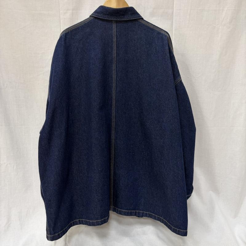古着 USED ジャケット、上着 ジャンパー、ブルゾン FOLL フォル コクーンデニムジャケット ユニセックス ビッグシルエット 21011684000530 インディゴ 3 無地 紺 / ネイビー / navy メンズ USED 古着 中古 50160384