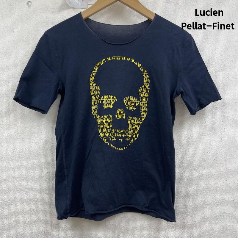 ルシアンペラフィネ Lucien Pellat-Finet Tシャツ 半袖 スカル ドクロ フロント プリント カットオフ Tシャツ S 紺 / ネイビー / navy メンズ USED 古着 中古 50160387