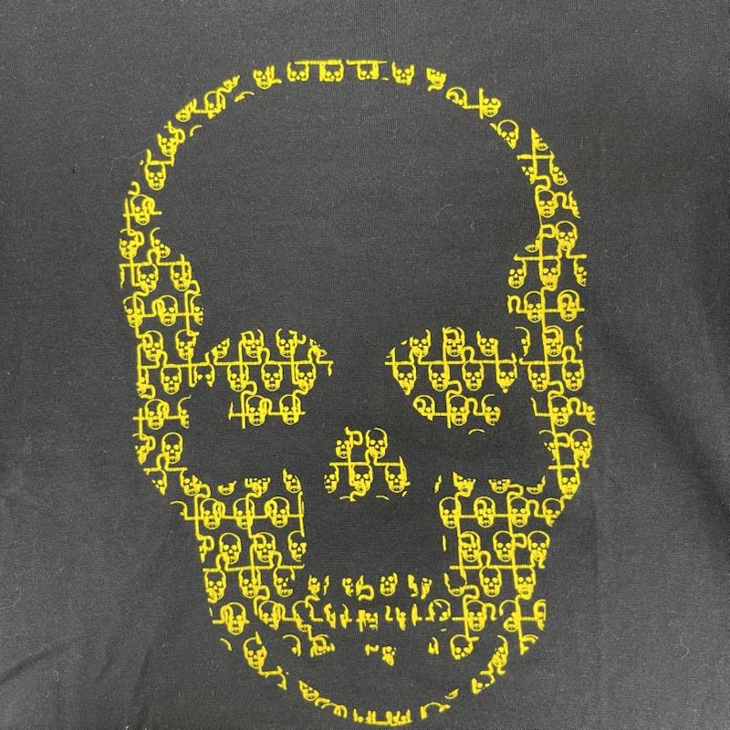 ルシアンペラフィネ Lucien Pellat-Finet Tシャツ 半袖 スカル ドクロ フロント プリント カットオフ Tシャツ S 紺 / ネイビー / navy メンズ USED 古着 中古 50160387