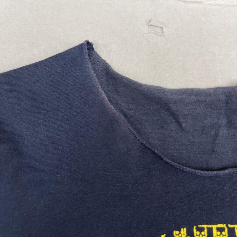 ルシアンペラフィネ Lucien Pellat-Finet Tシャツ 半袖 スカル ドクロ フロント プリント カットオフ Tシャツ S 紺 / ネイビー / navy メンズ USED 古着 中古 50160387