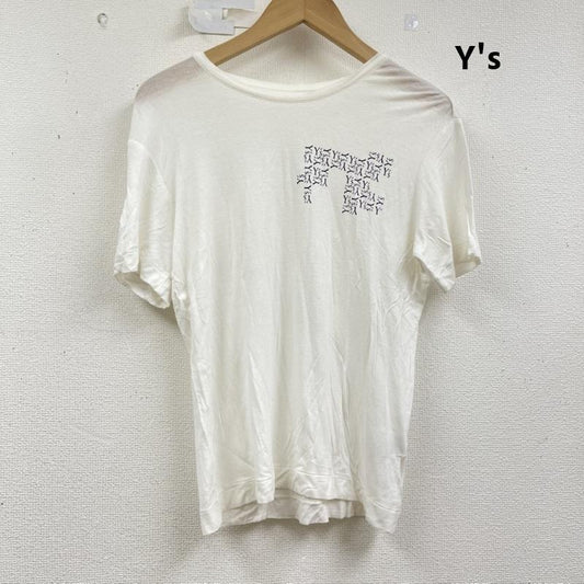 ワイズ Y s カットソー 半袖 日本製 グラフィック ロゴ プリントクルーネック カットソー yk-t15-263 2 オフホワイト / オフホワイト / メンズ USED 古着 中古 50160388