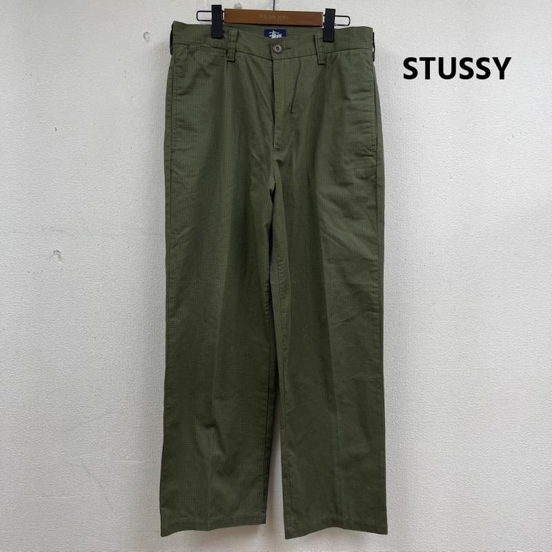 ステューシー STUSSY パンツ ワークパンツ、ペインターパンツ 紺タグ Check Big Ol Jeans ミリタリー コットン ワーク パンツ 31インチ オリーブグリーン / オリーブグリーン / メンズ USED 古着 中古 50160389
