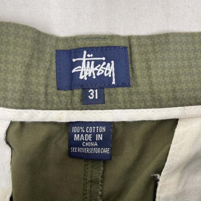 ステューシー STUSSY パンツ ワークパンツ、ペインターパンツ 紺タグ Check Big Ol Jeans ミリタリー コットン ワーク パンツ 31インチ オリーブグリーン / オリーブグリーン / メンズ USED 古着 中古 50160389
