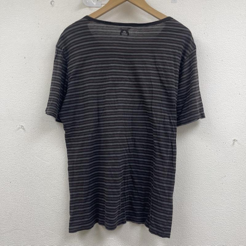 ロエン ROEN カットソー 半袖 日本製 メッセージ デザイン ボーダー柄 Tシャツ 08mrt-14 3 青 / ブルー / blue メンズ USED 古着 中古 50160394