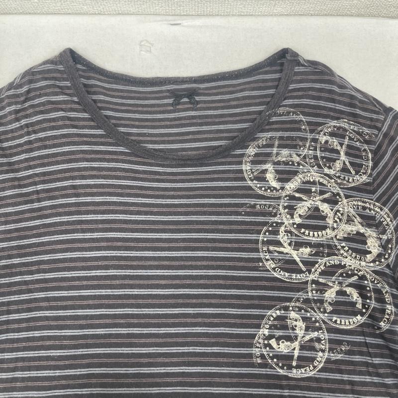 ロエン ROEN カットソー 半袖 日本製 メッセージ デザイン ボーダー柄 Tシャツ 08mrt-14 3 青 / ブルー / blue メンズ USED 古着 中古 50160394